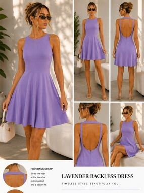 Lavender Sleeveless Women's Dress - Brand Unspecified